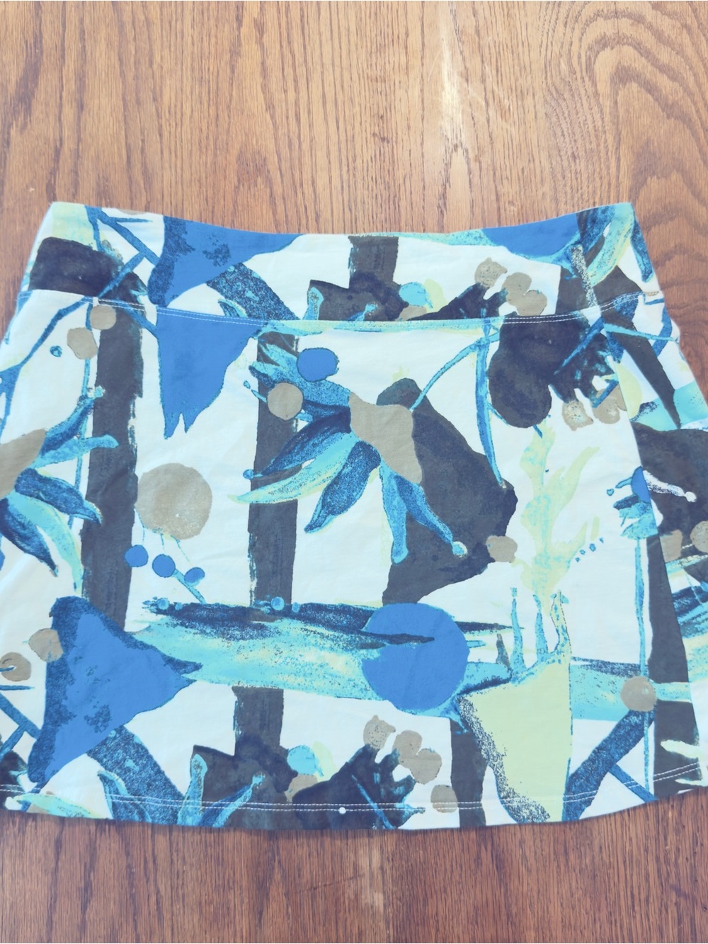Patagonia Tidal Skirt Women’s Large Organic Cotton Abstract Blue Mini Skirt